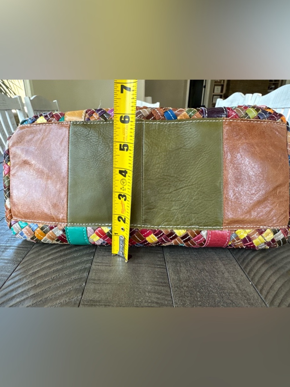 Charmés Los Angeles Leather Woven Multicolor Handbag - Shoulder Purse - Picture 12 of 16